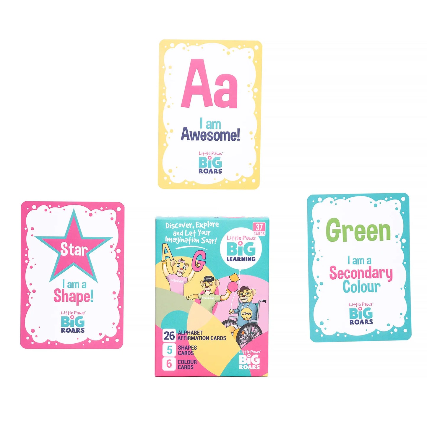 Alphabet, Shapes, and Colour Affirmation Cards 37pk