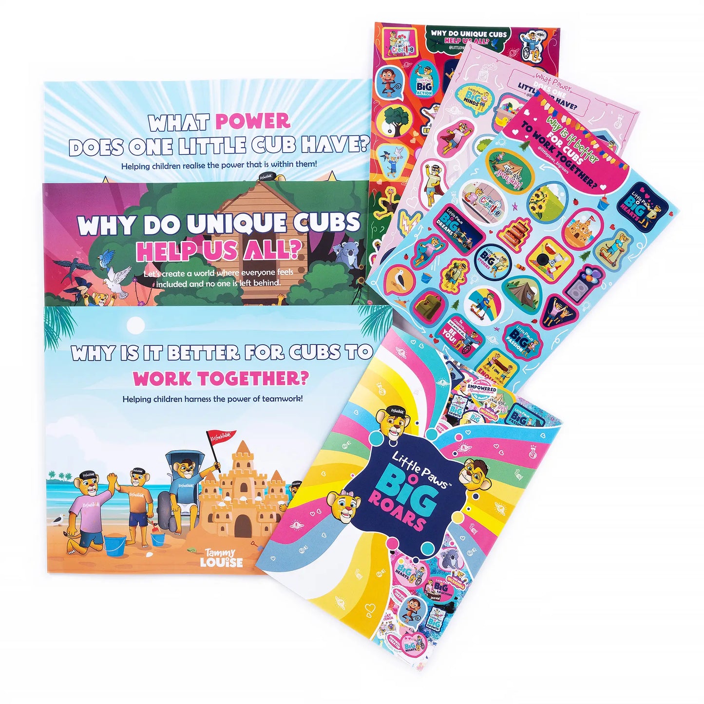 Little Paws, Big Roars- Series One Book Bundle + BONUS 62 Stickers- children-empowerment-confidence