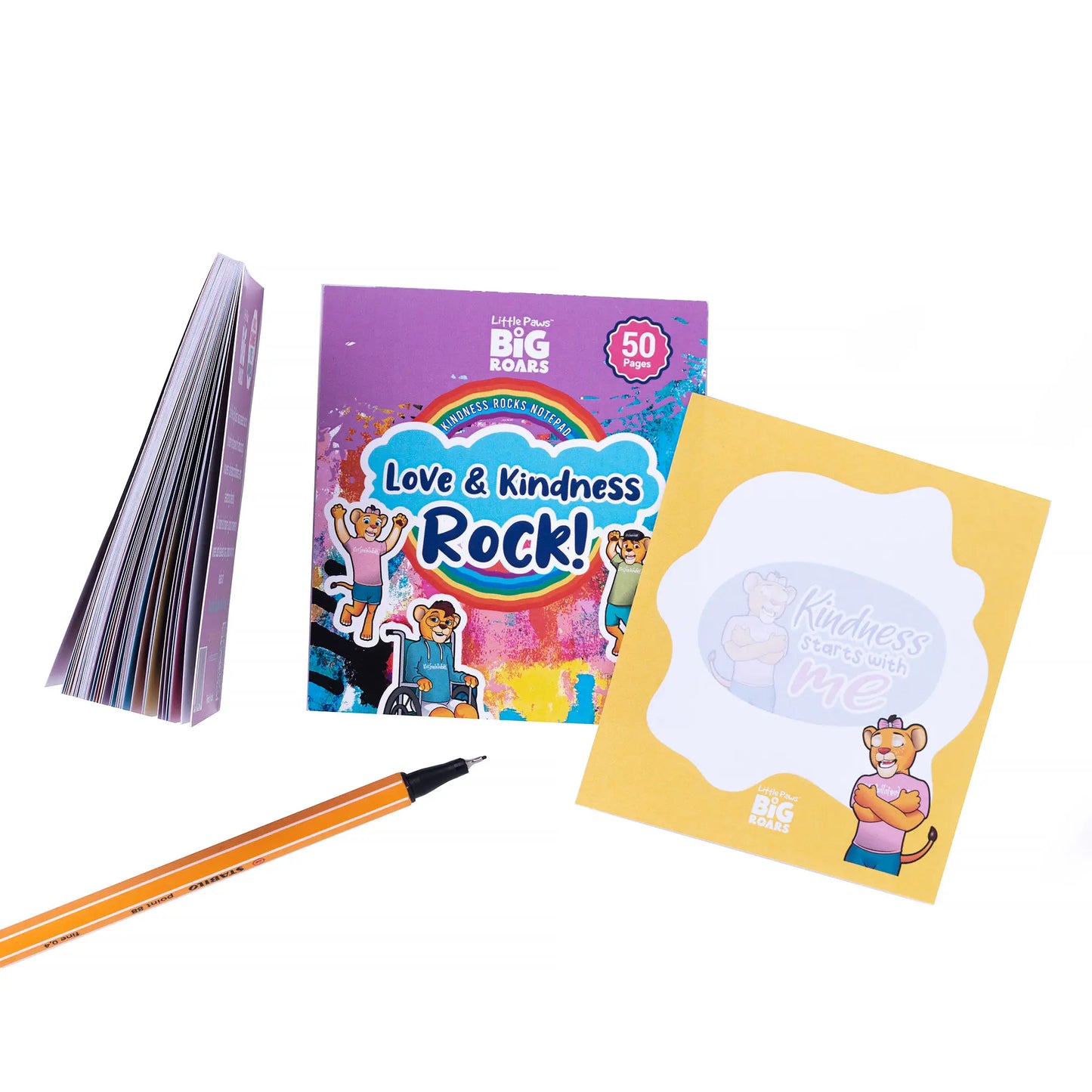 Little Paws, Big Roars; Kindness Rocks Notepad